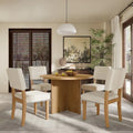 Set da pranzo rotondo 5 pezzi, Naturale/Nero, 4 posti