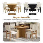 Set da pranzo rotondo 5 pezzi, Naturale/Nero, 4 posti