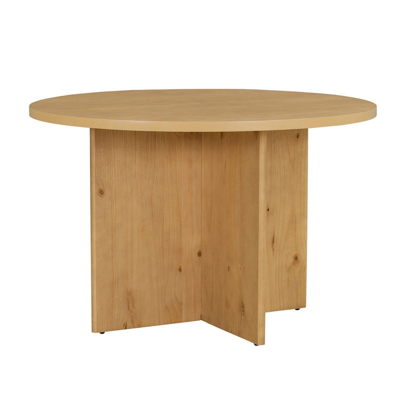 Set da pranzo rotondo 5 pezzi, Naturale/Nero, 4 posti
