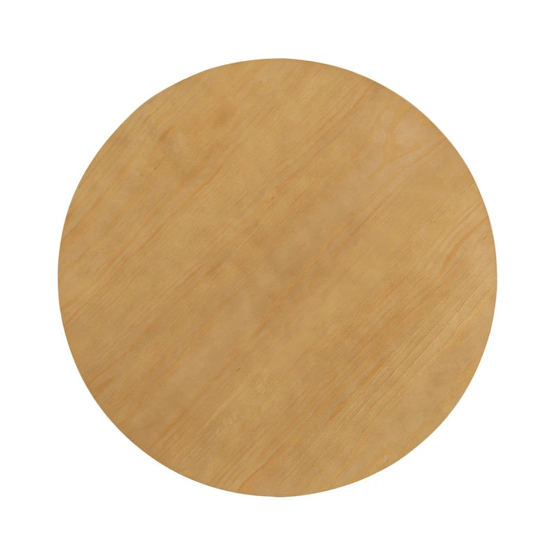 Set da pranzo rotondo 5 pezzi, Naturale/Nero, 4 posti