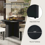 Set da pranzo rotondo 5 pezzi, Naturale/Nero, 4 posti
