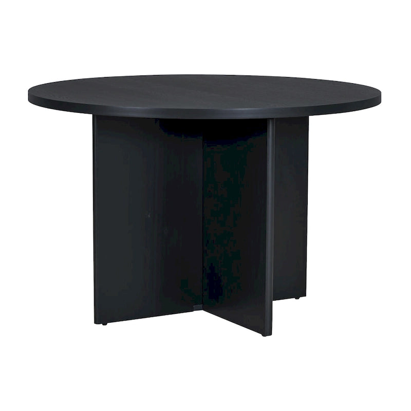 Set da pranzo rotondo 5 pezzi, Naturale/Nero, 4 posti