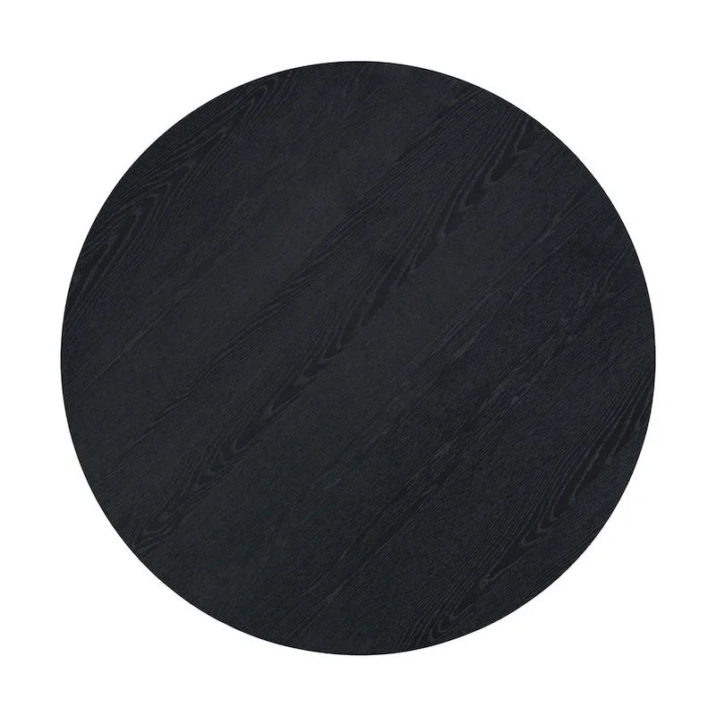 Set da pranzo rotondo 5 pezzi, Naturale/Nero, 4 posti