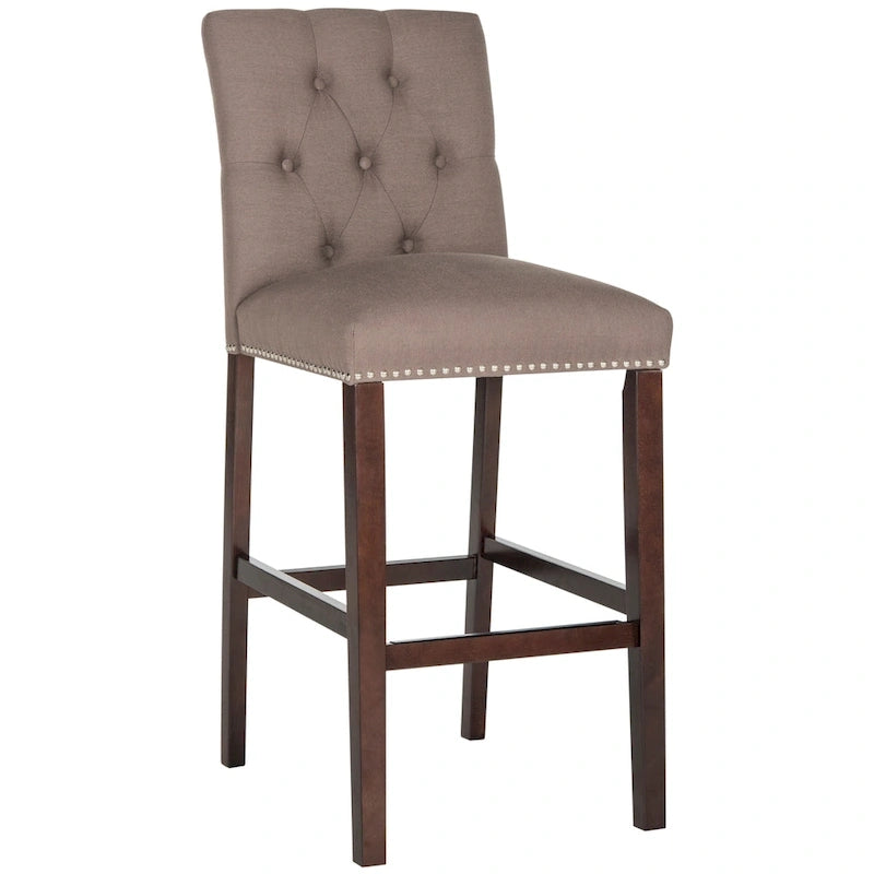 Sgabello da bar trapuntato blu scuro/marrone talpa scuro/beige/grigio chiaro, set da 2