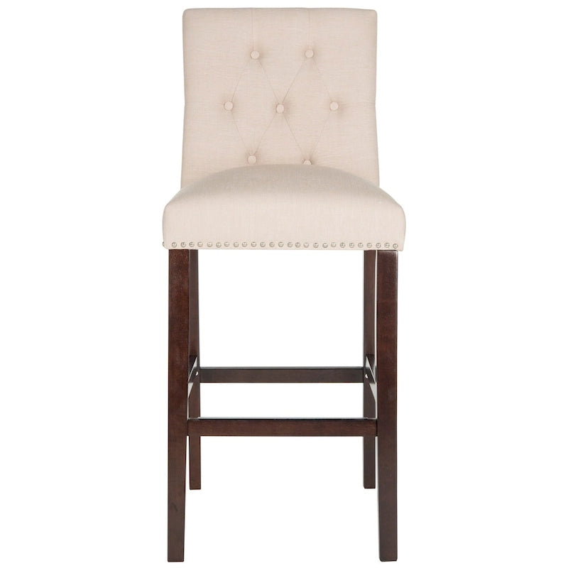 Sgabello da bar trapuntato blu scuro/marrone talpa scuro/beige/grigio chiaro, set da 2