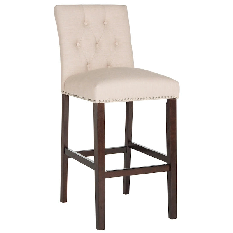 Sgabello da bar trapuntato blu scuro/marrone talpa scuro/beige/grigio chiaro, set da 2