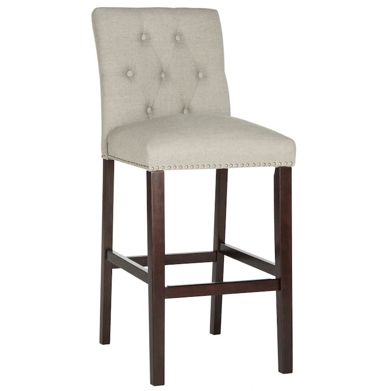 Sgabello da bar trapuntato blu scuro/marrone talpa scuro/beige/grigio chiaro, set da 2