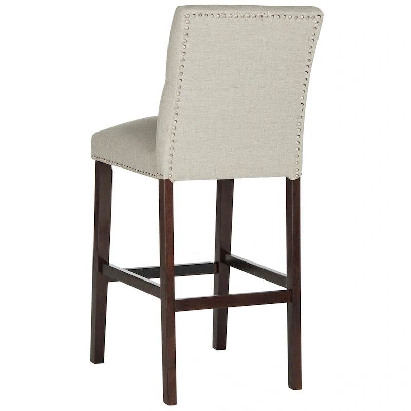 Sgabello da bar trapuntato blu scuro/marrone talpa scuro/beige/grigio chiaro, set da 2