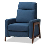 Poltrona reclinabile in tessuto grigio ardesia/blu/grigio, stile Mid-Century, singola