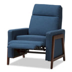 Poltrona reclinabile in tessuto grigio ardesia/blu/grigio, stile Mid-Century, singola