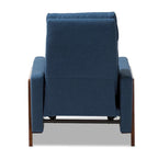 Poltrona reclinabile in tessuto grigio ardesia/blu/grigio, stile Mid-Century, singola