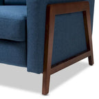 Poltrona reclinabile in tessuto grigio ardesia/blu/grigio, stile Mid-Century, singola