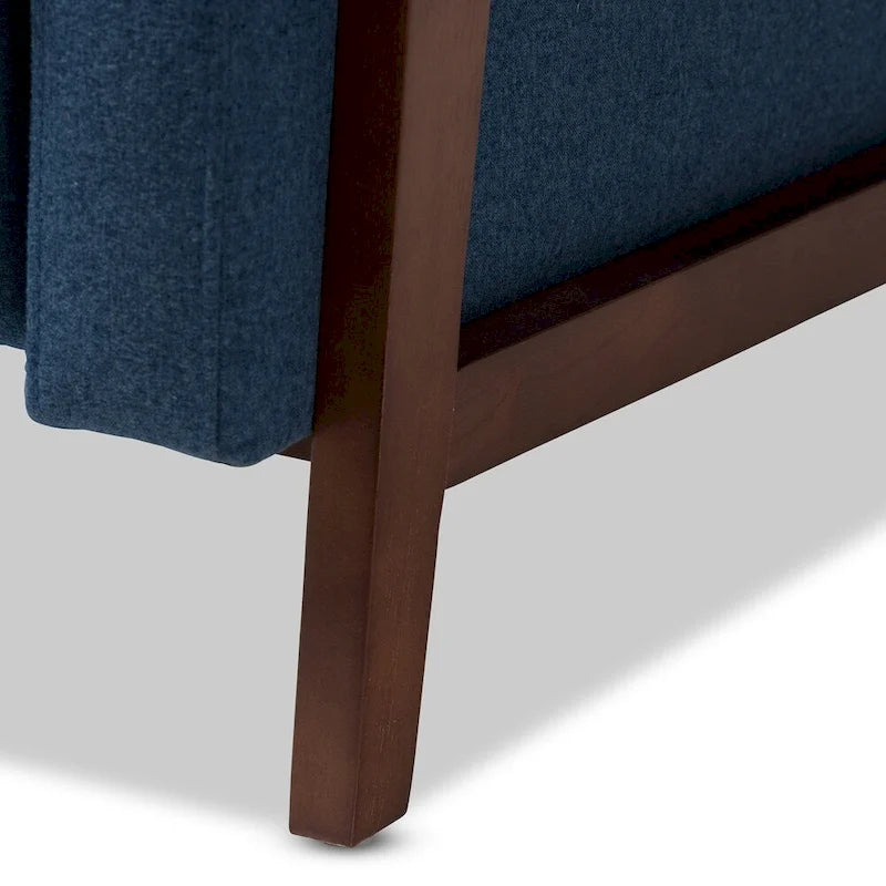 Poltrona reclinabile in tessuto grigio ardesia/blu/grigio, stile Mid-Century, singola