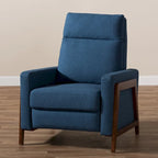 Poltrona reclinabile in tessuto grigio ardesia/blu/grigio, stile Mid-Century, singola