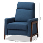 Poltrona reclinabile in tessuto grigio ardesia/blu/grigio, stile Mid-Century, singola