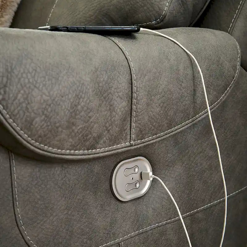 Divano componibile reclinabile elettrico a 7 posti, grigio