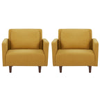 Grigio chiaro / Giallo / Grigio scuro – Poltrona letto convertibile, set da 2