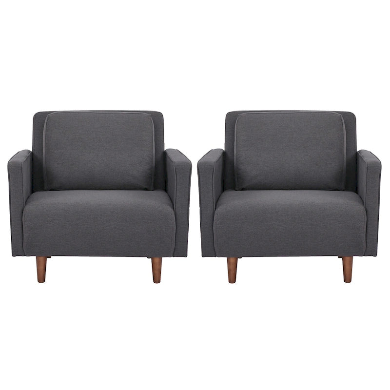Grigio chiaro / Giallo / Grigio scuro – Poltrona letto convertibile, set da 2