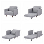 Grigio chiaro / Giallo / Grigio scuro – Poltrona letto convertibile, set da 2