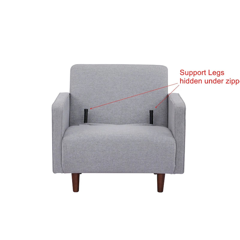 Grigio chiaro / Giallo / Grigio scuro – Poltrona letto convertibile, set da 2