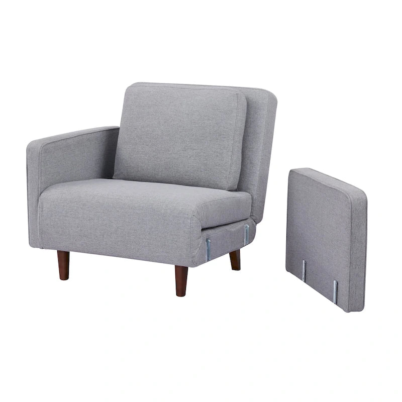 Grigio chiaro / Giallo / Grigio scuro – Poltrona letto convertibile, set da 2