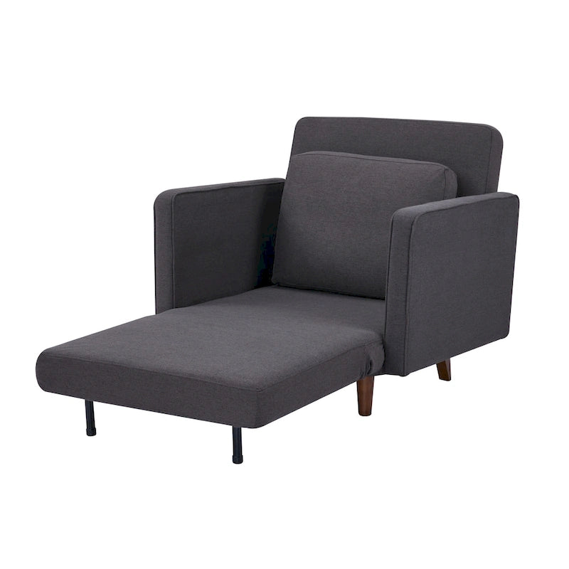 Grigio chiaro / Giallo / Grigio scuro – Poltrona letto convertibile, set da 2