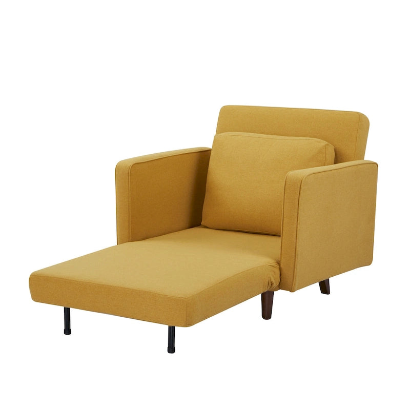 Grigio chiaro / Giallo / Grigio scuro – Poltrona letto convertibile, set da 2