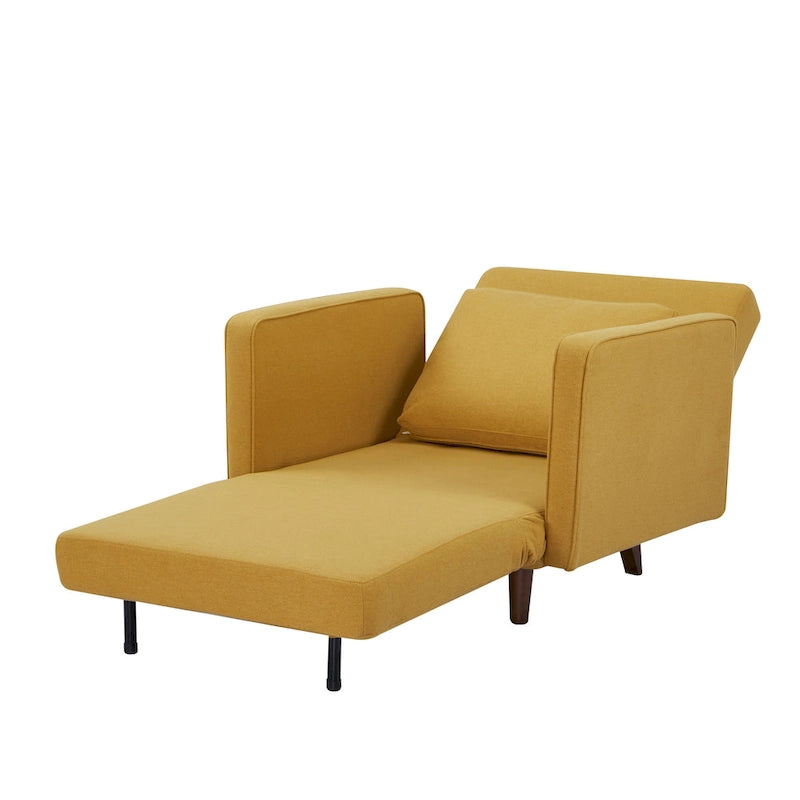 Grigio chiaro / Giallo / Grigio scuro – Poltrona letto convertibile, set da 2