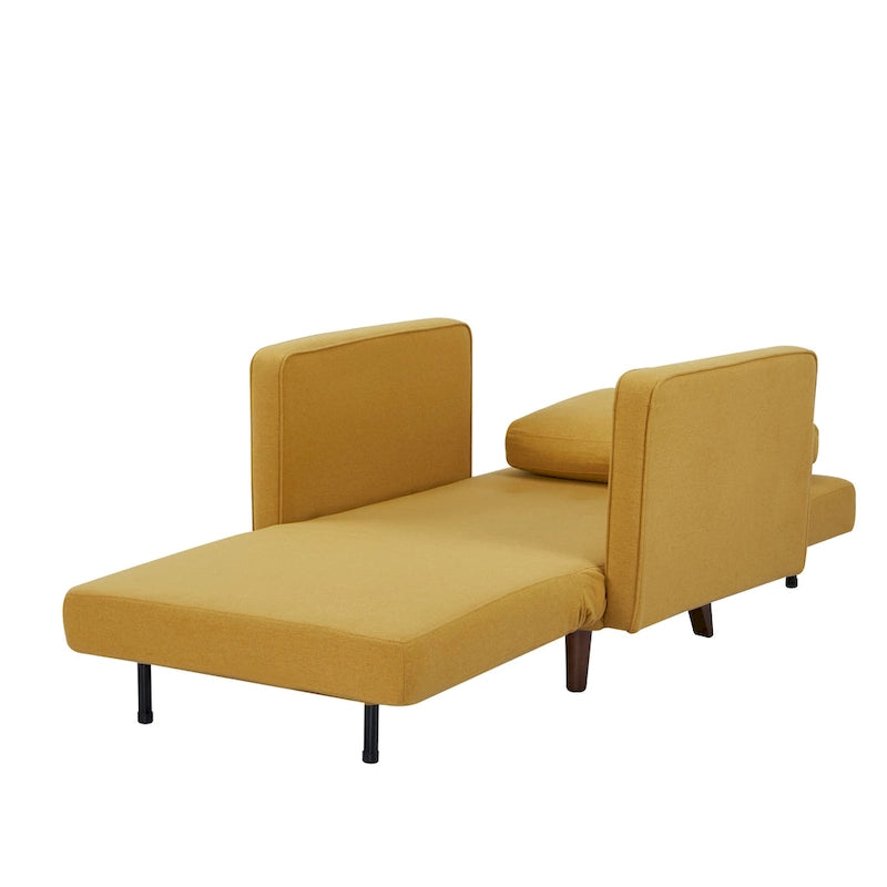 Grigio chiaro / Giallo / Grigio scuro – Poltrona letto convertibile, set da 2
