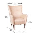 Poltrona d'accento Wingback grigio scuro / marrone scuro / marrone chiaro, imbottita, gambe in legno, 1 posto