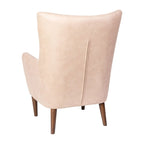 Poltrona d'accento Wingback grigio scuro / marrone scuro / marrone chiaro, imbottita, gambe in legno, 1 posto