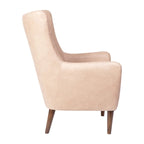 Poltrona d'accento Wingback grigio scuro / marrone scuro / marrone chiaro, imbottita, gambe in legno, 1 posto