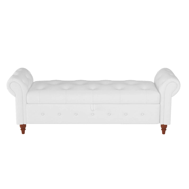 Panca ottomana contenitore in velluto grigio scuro/blu navy/giallo/verde scuro con braccioli arrotolati – 1 persona