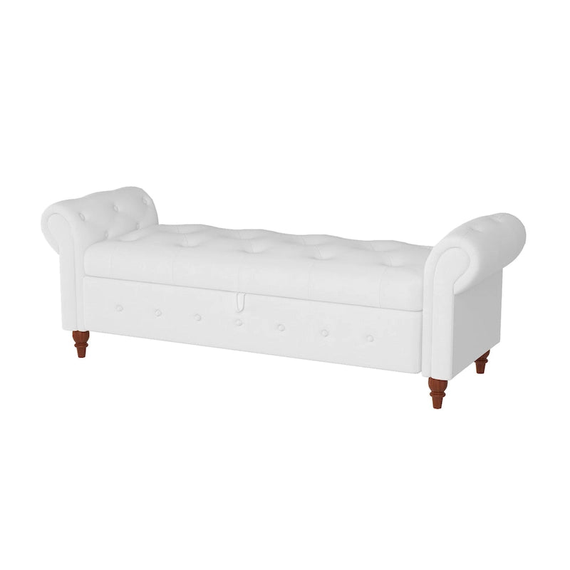 Panca ottomana contenitore in velluto grigio scuro/blu navy/giallo/verde scuro con braccioli arrotolati – 1 persona