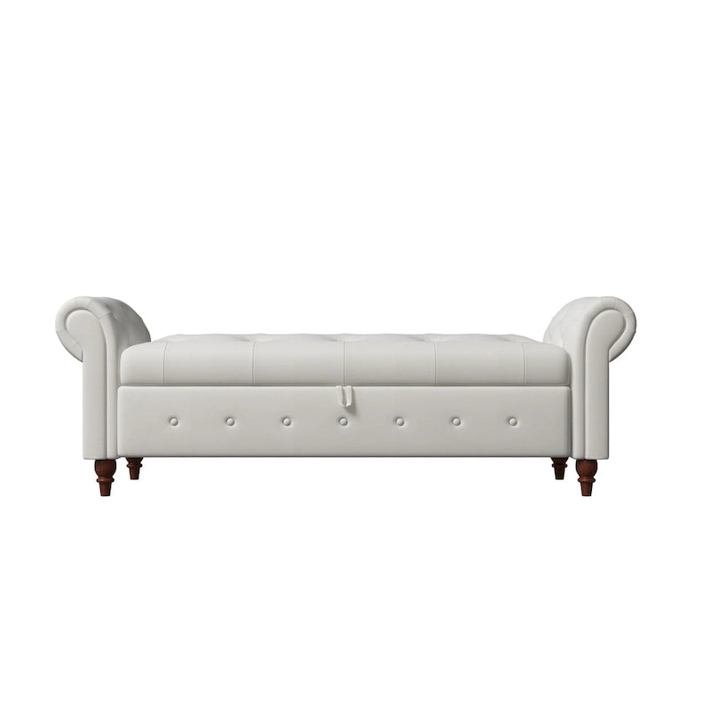 Panca ottomana contenitore in velluto grigio scuro/blu navy/giallo/verde scuro con braccioli arrotolati – 1 persona