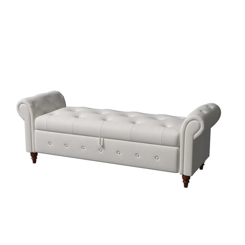 Panca ottomana contenitore in velluto grigio scuro/blu navy/giallo/verde scuro con braccioli arrotolati – 1 persona