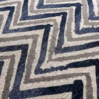 Pouf/Ottoman quadrato in microfibra blu navy – 1 posto a sedere