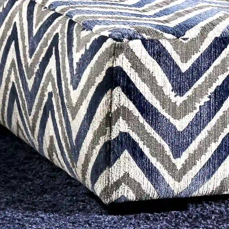 Pouf/Ottoman quadrato in microfibra blu navy – 1 posto a sedere