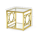 Tavolino Laterale Geometrico Dorato, Uso Singolo