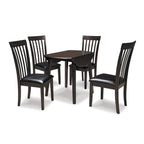 Set da pranzo a ribalta marrone scuro, 5 pezzi, 4 posti