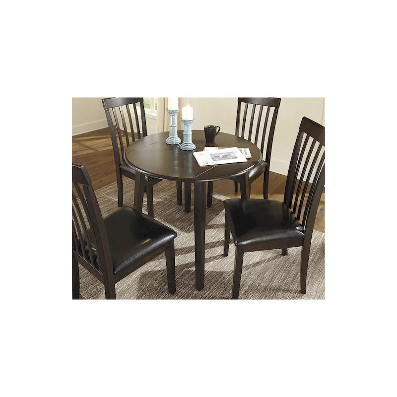 Set da pranzo a ribalta marrone scuro, 5 pezzi, 4 posti
