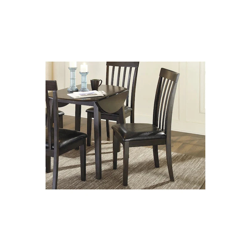 Set da pranzo a ribalta marrone scuro, 5 pezzi, 4 posti