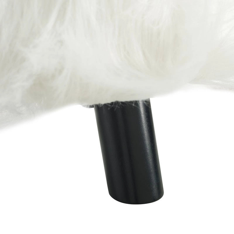 Pouf Shag in finta pelliccia bianca – 1 Posto