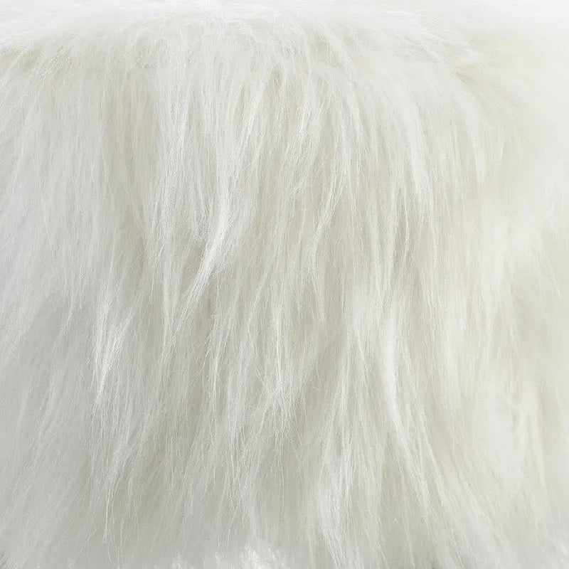 Pouf Shag in finta pelliccia bianca – 1 Posto