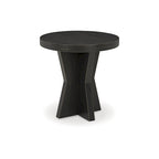 Tavolino finale impiallacciato nero, stile geometrico, 1 pezzo