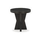 Tavolino finale impiallacciato nero, stile geometrico, 1 pezzo