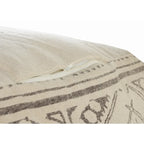 Pouf in Cotone a Fantasia Geometrica Beige/Grigio, Posto Singolo
