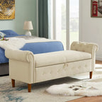 Panca Poggiapiedi con Braccioli Arrotolati e Contenitore, Grigio Scuro / Verde / Blu Scuro / Giallo / Beige, Singola
