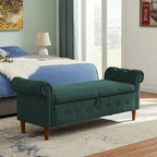 Panca Poggiapiedi con Braccioli Arrotolati e Contenitore, Grigio Scuro / Verde / Blu Scuro / Giallo / Beige, Singola