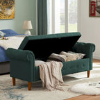 Panca Poggiapiedi con Braccioli Arrotolati e Contenitore, Grigio Scuro / Verde / Blu Scuro / Giallo / Beige, Singola